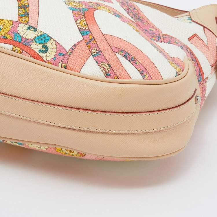 Pre Owned Salvatore Ferragamo Multicolor Printed Fabric and Leather Hobo