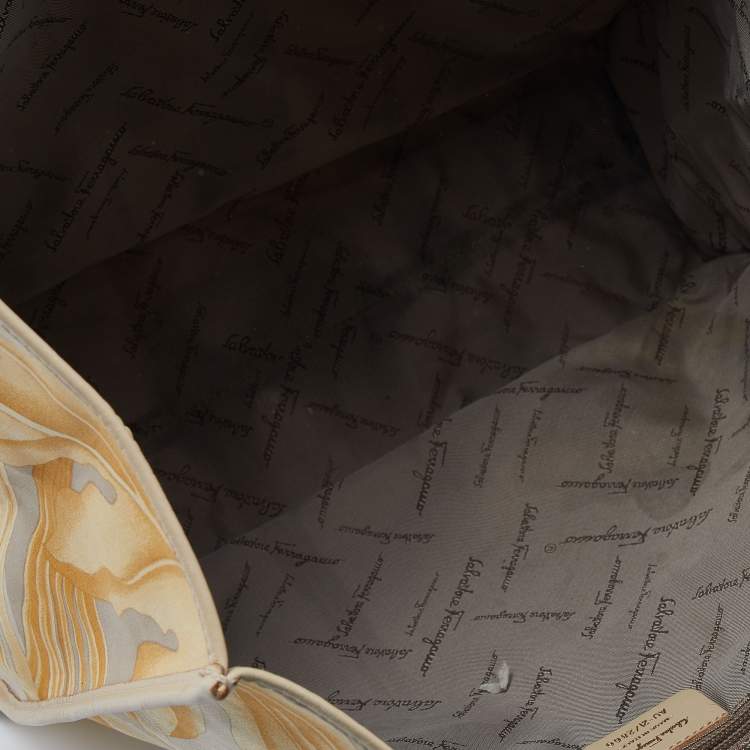 Pre Owned Salvatore Ferragamo Multicolor Jungle Print Canvas and Leather Tote