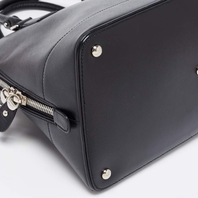 Pre Owned Salvatore Ferragamo Black Leather Batik Gancino Bag