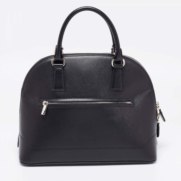 Pre Owned Salvatore Ferragamo Black Leather Batik Gancino Bag