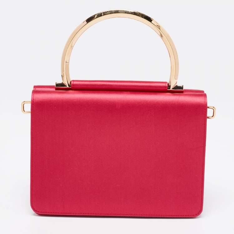 Pre Owned Salvatore Ferragamo Pink Satin Top Handle Bag