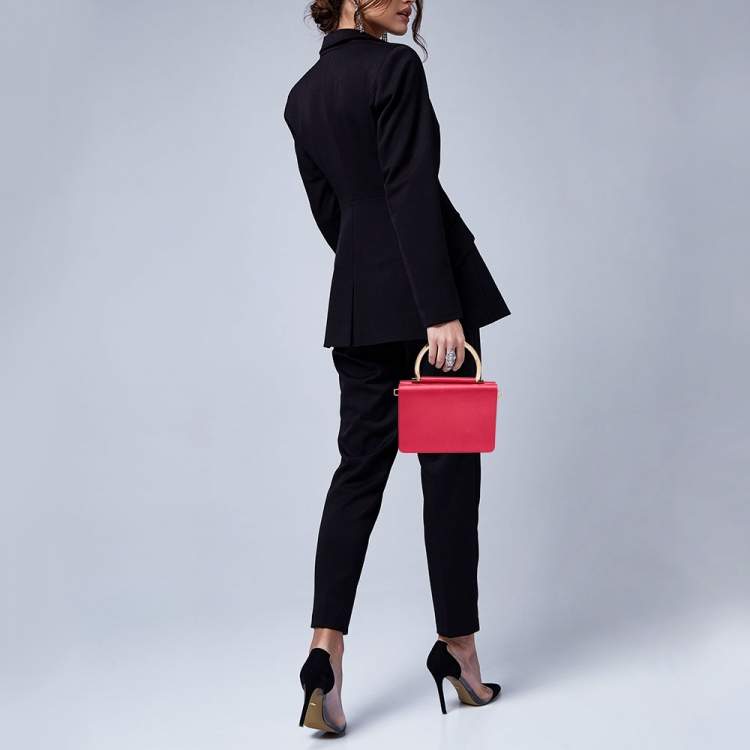 Pre Owned Salvatore Ferragamo Pink Satin Top Handle Bag
