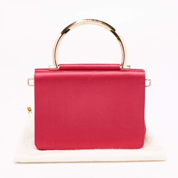 Pre Owned Salvatore Ferragamo Pink Satin Top Handle Bag