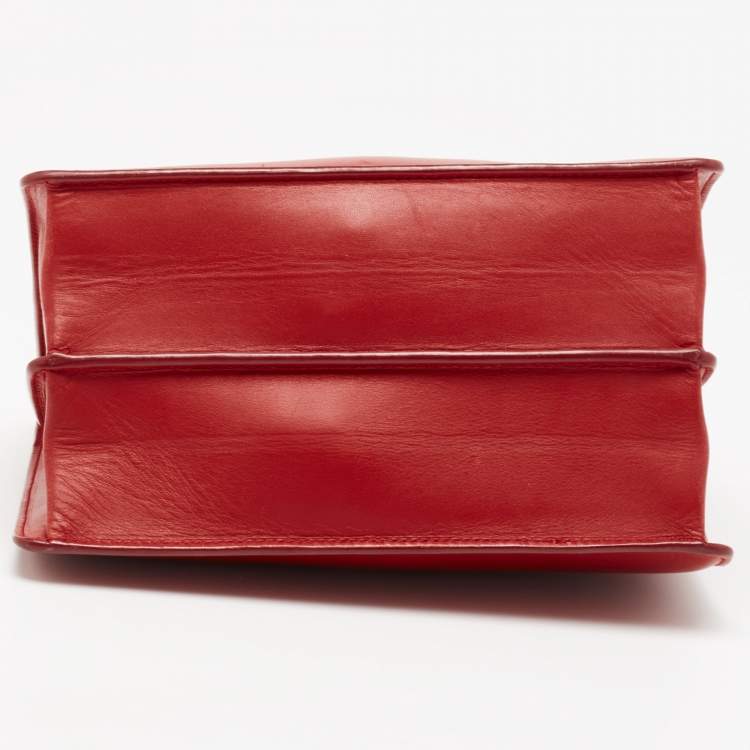 Pre Owned Salvatore Ferragamo Red Leather Thalia Shoulder Bag