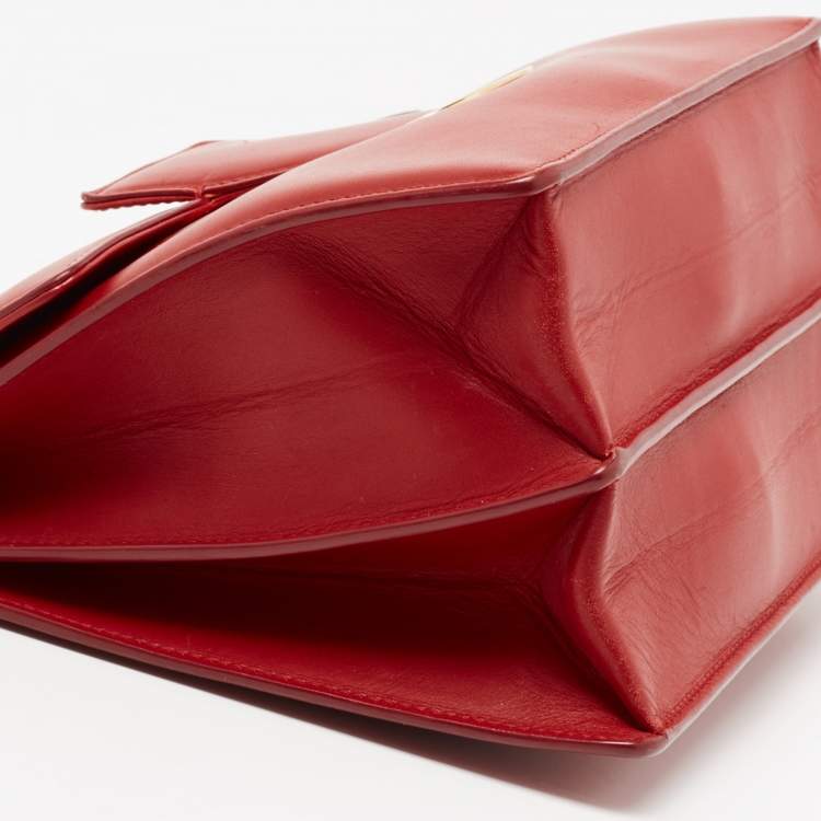 Pre Owned Salvatore Ferragamo Red Leather Thalia Shoulder Bag