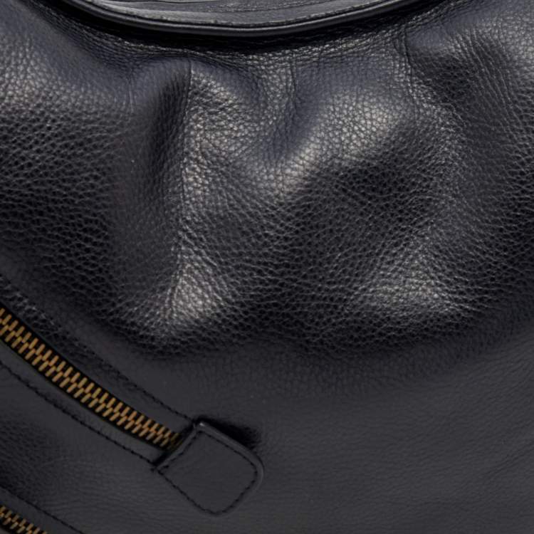 مملوكة مسبقًا Salvatore Ferragamo Black Leather Tassel Detail Hobo
