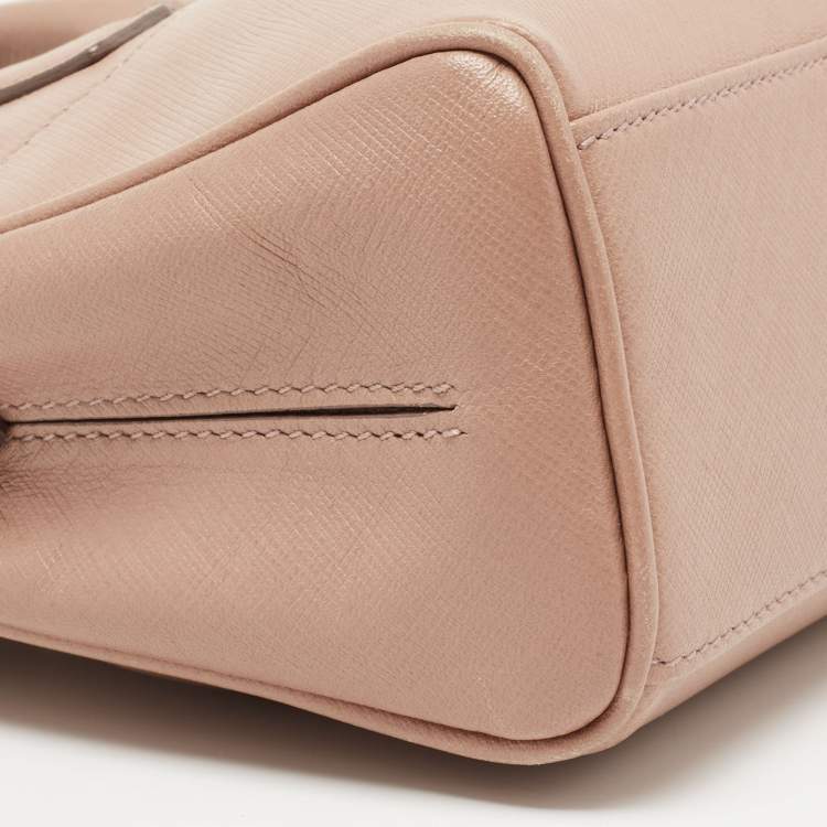 Pre Owned Salvatore Ferragamo Poudre Beige Leather Beky Tote