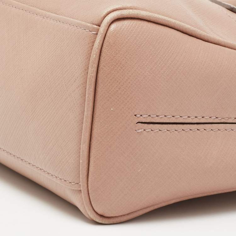 Pre Owned Salvatore Ferragamo Poudre Beige Leather Beky Tote