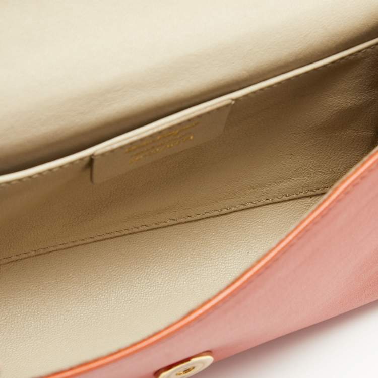 Pre Owned Salvatore Ferragamo Orange Gancini Flap Shoulder Bag