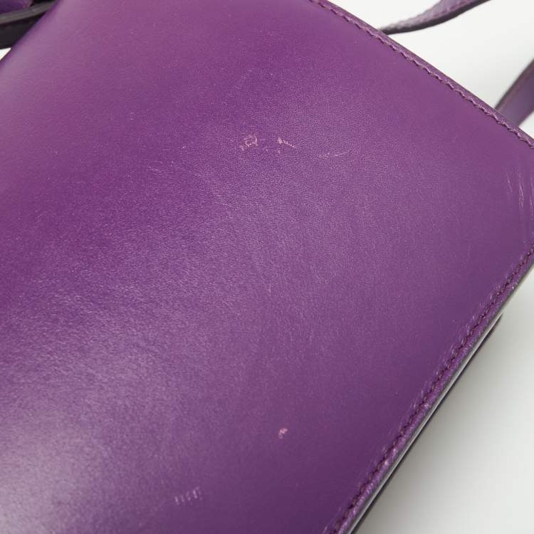 Pre Owned Salvatore Ferragamo Purple Leather Gancio Lock Top Handle Bag