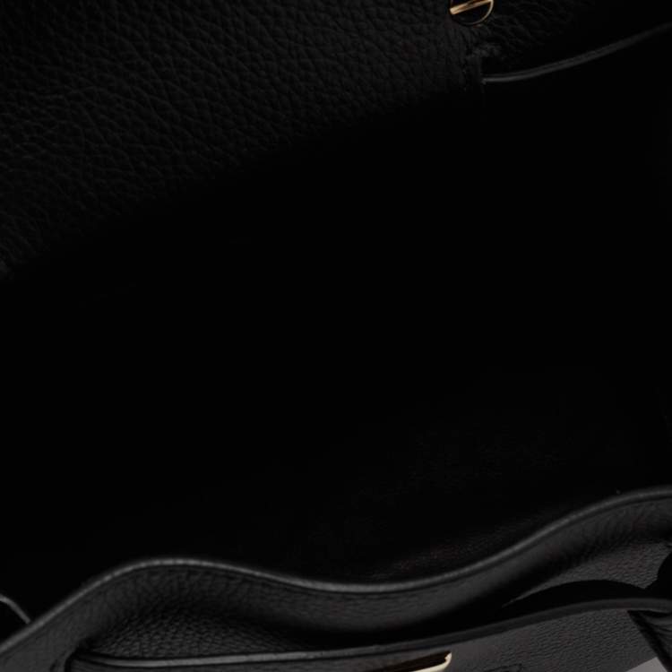 Pre Owned Salvatore Ferragamo Black Leather Studio Backpack