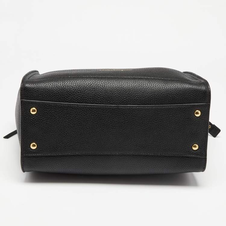 Pre Owned Salvatore Ferragamo Black Leather Medium Amy Tote 