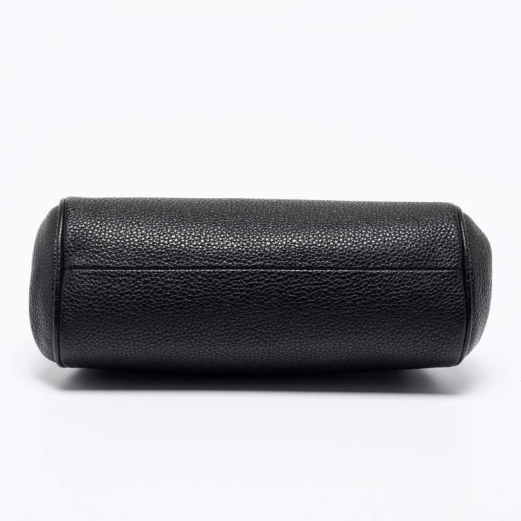 Pre Owned Salvatore Ferragamo Black Leather Gancini Crossbody Bag