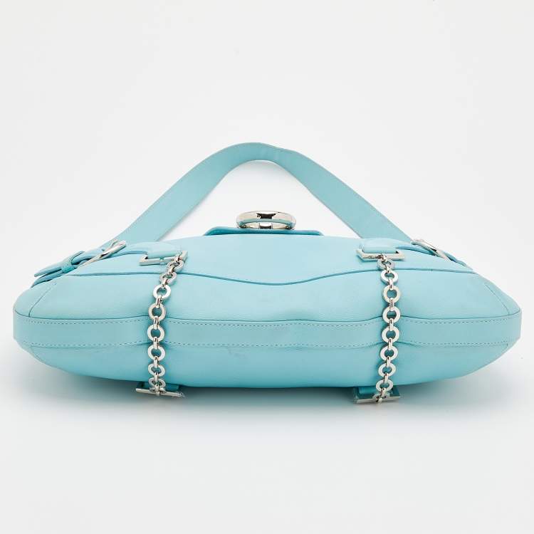 مملوكة مسبقًا Salvatore Ferragamo Blue Leather Flap Shoulder Bag