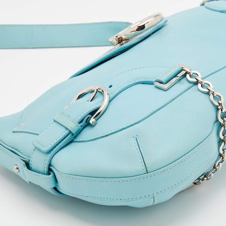 مملوكة مسبقًا Salvatore Ferragamo Blue Leather Flap Shoulder Bag