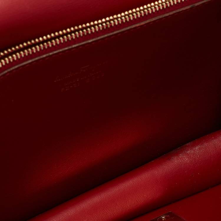Pre Owned Salvatore Ferragamo Tan Leather Marisol Top Handle Bag