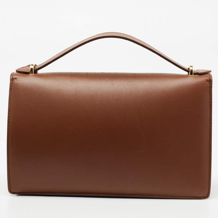 Pre Owned Salvatore Ferragamo Tan Leather Marisol Top Handle Bag