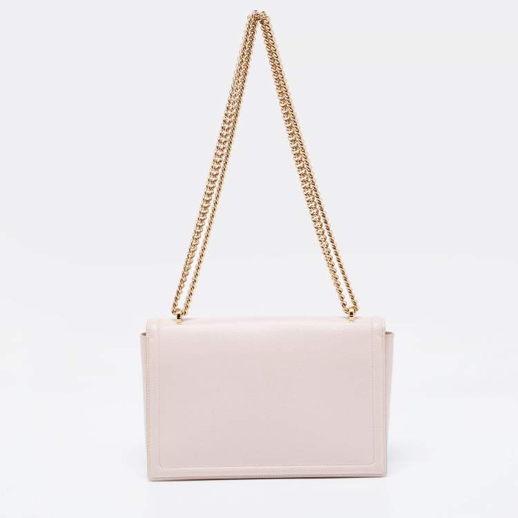 Pre Owned Salvatore Ferragamo Pale Pink Leather Vara Bow Shoulder Bag