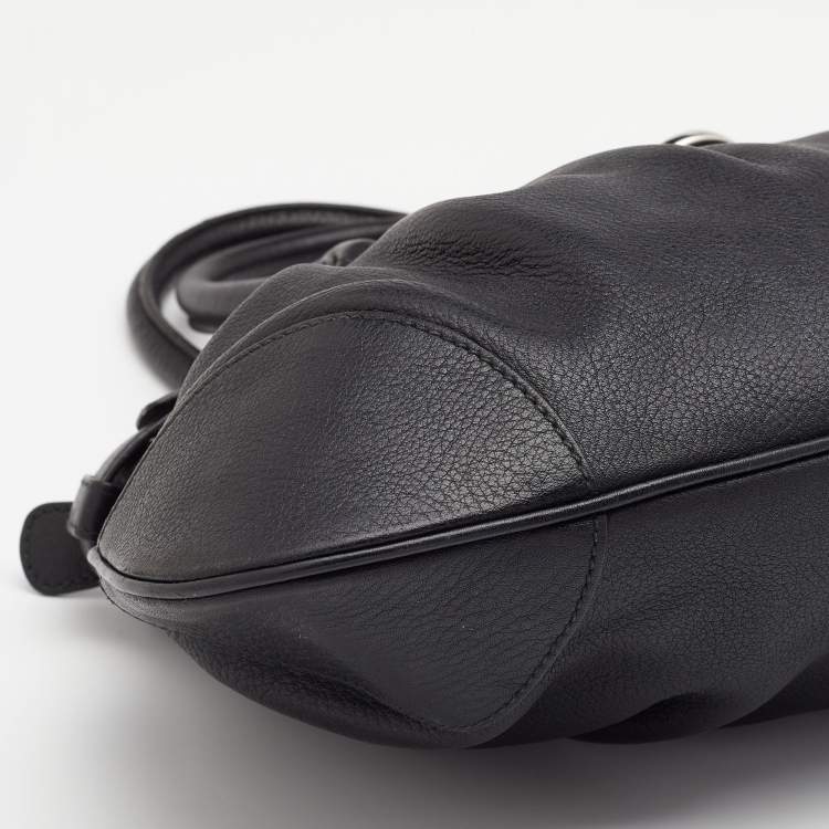 Pre Owned Salvatore Ferragamo Black Leather Marisa Satchel