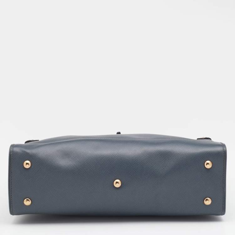 Pre Owned Salvatore Ferragamo Grey Leather Small Briana Tote