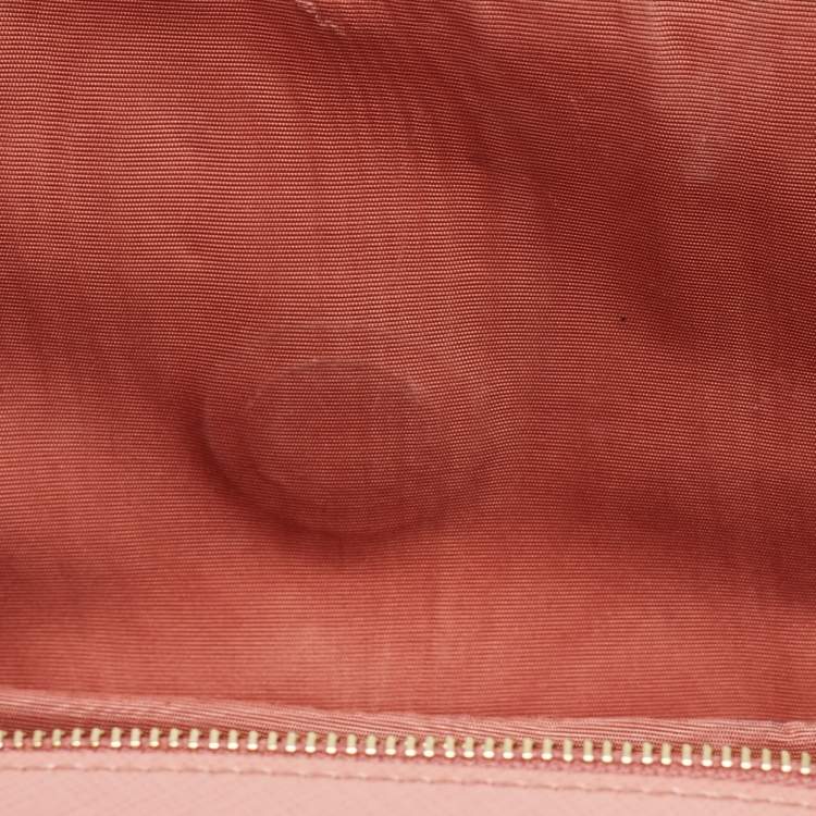 Pre Owned Salvatore Ferragamo Salmon Pink Leather Ginny Chain Shoulder Bag