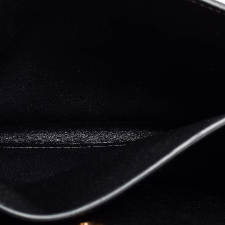 Pre Owned Salvatore Ferragamo Black Leather Trifolio Flap Crossbody Bag 