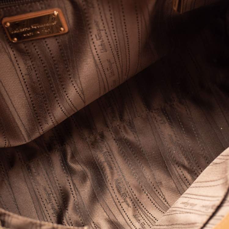 Pre Owned Salvatore Ferragamo Brown Leather Large Briana Tote