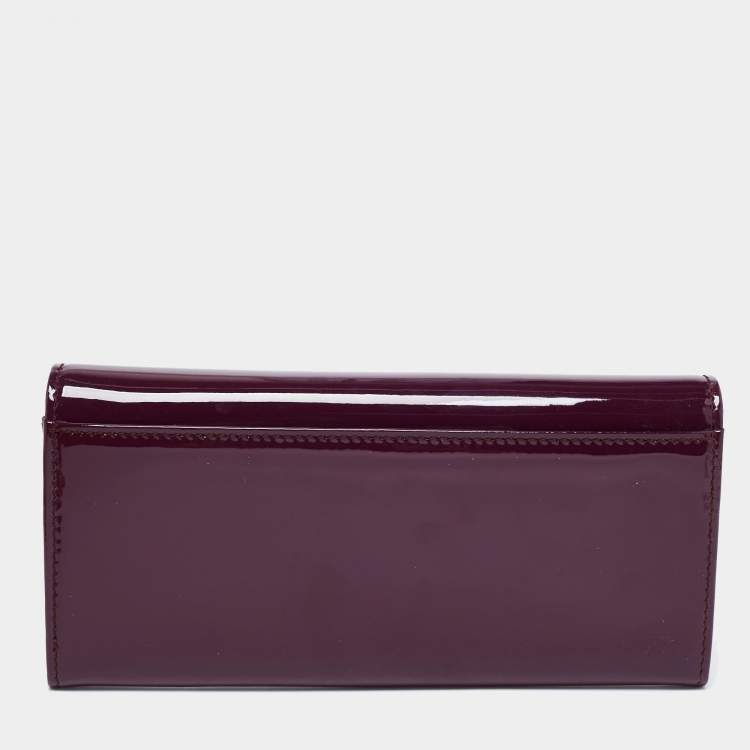 Pre Owned Salvatore Ferragamo Purple Patent Leather Miss Vara Wallet