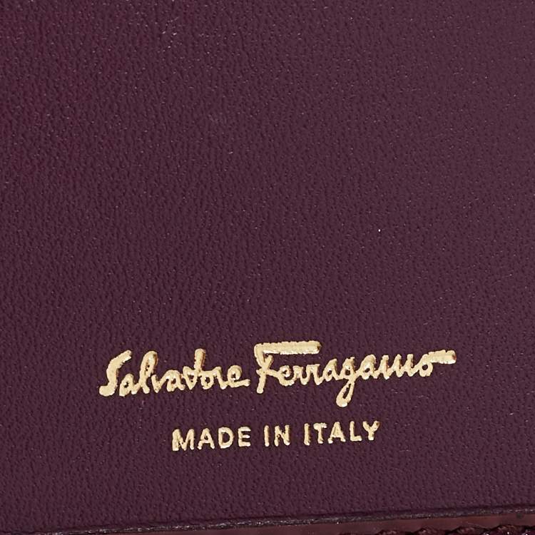 Pre Owned Salvatore Ferragamo Purple Patent Leather Miss Vara Wallet