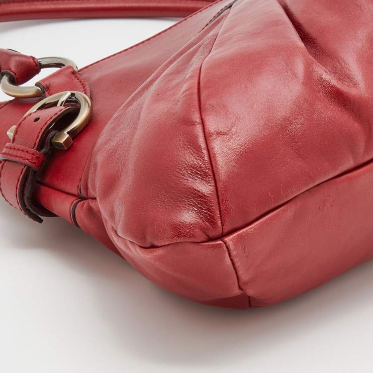 مملوكة مسبقًا Salvatore Ferragamo Red Leather Marisa Shoulder Bag