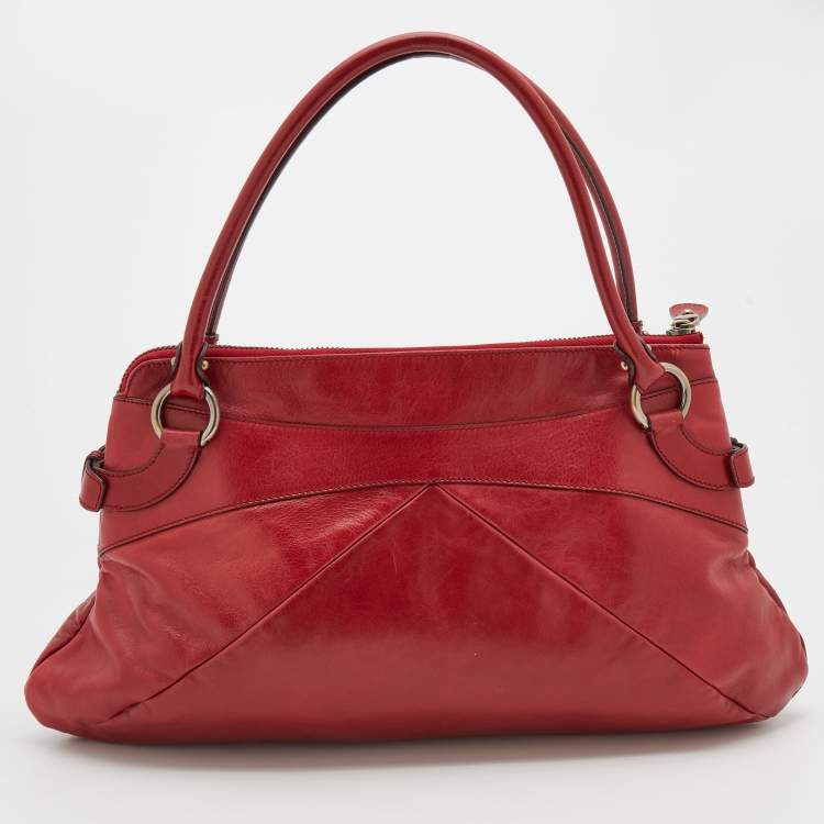 مملوكة مسبقًا Salvatore Ferragamo Red Leather Marisa Shoulder Bag