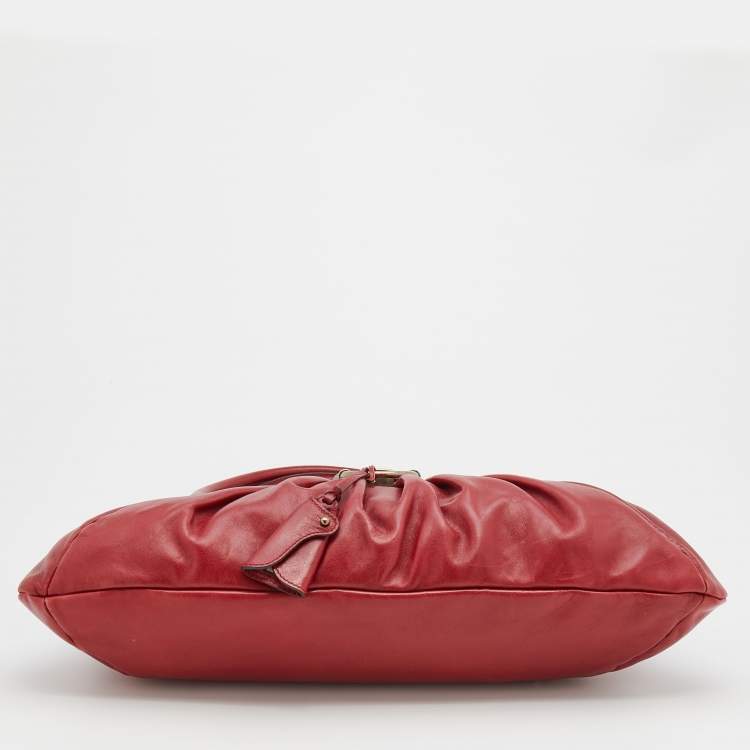 مملوكة مسبقًا Salvatore Ferragamo Red Leather Marisa Shoulder Bag