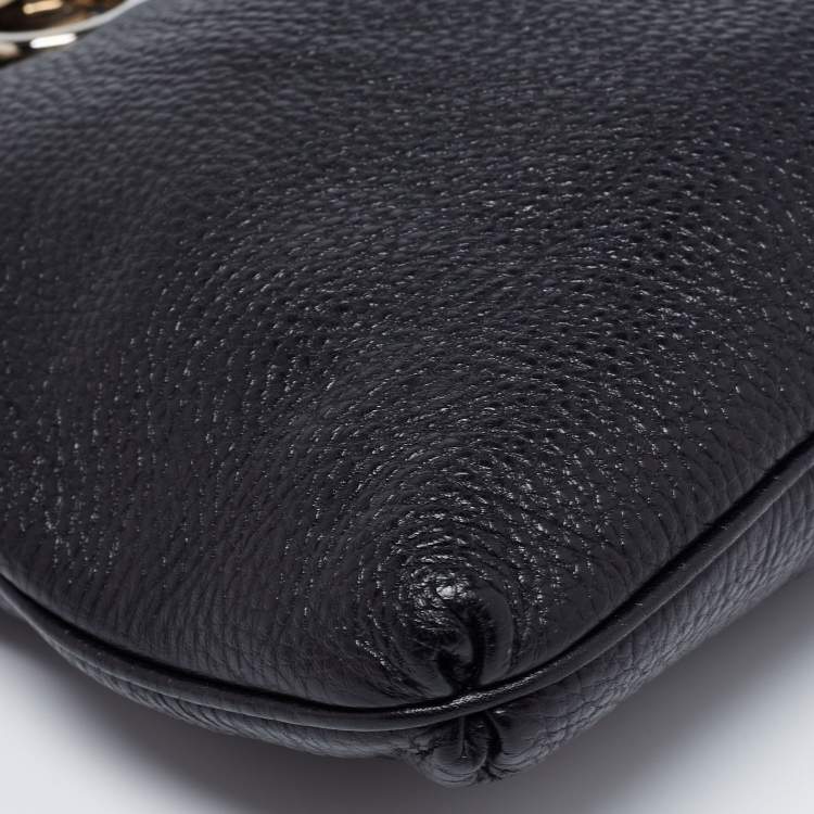 Pre Owned Salvatore Ferragamo Black Leather Graziella Crossbody Bag
