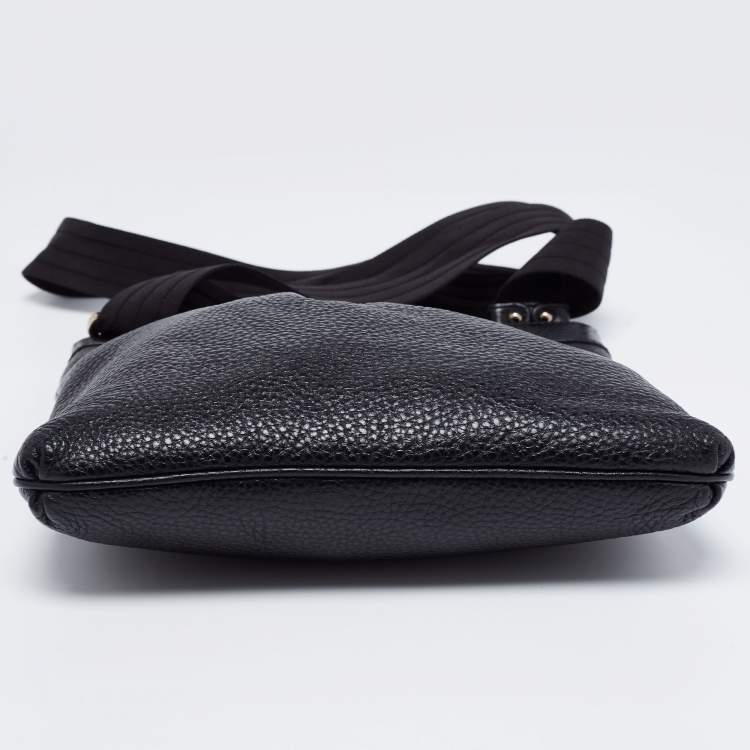 Pre Owned Salvatore Ferragamo Black Leather Graziella Crossbody Bag