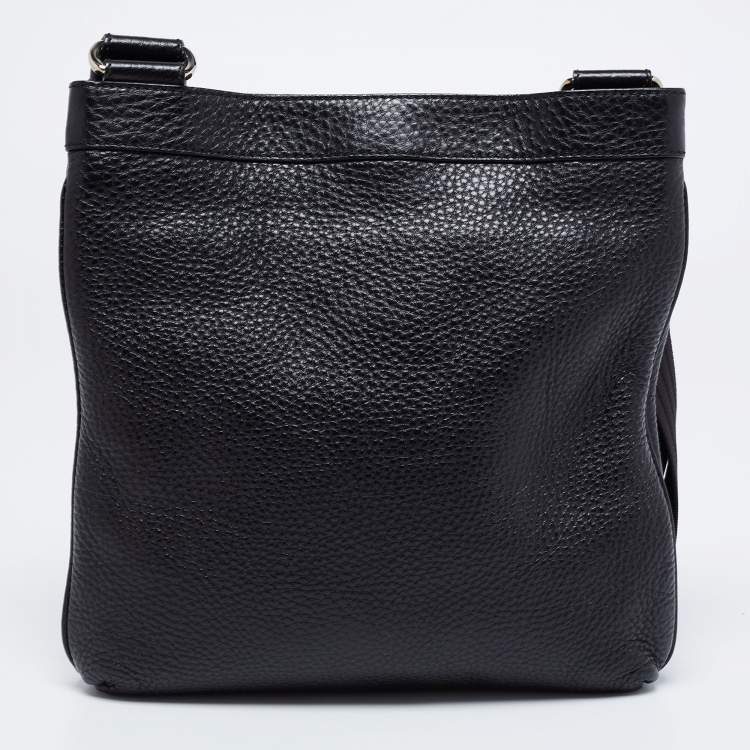 Pre Owned Salvatore Ferragamo Black Leather Graziella Crossbody Bag