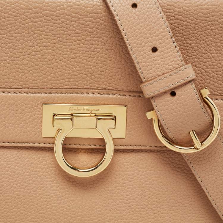 Pre Owned Salvatore Ferragamo Beige Leather Medium Sofia Top Handle Bag