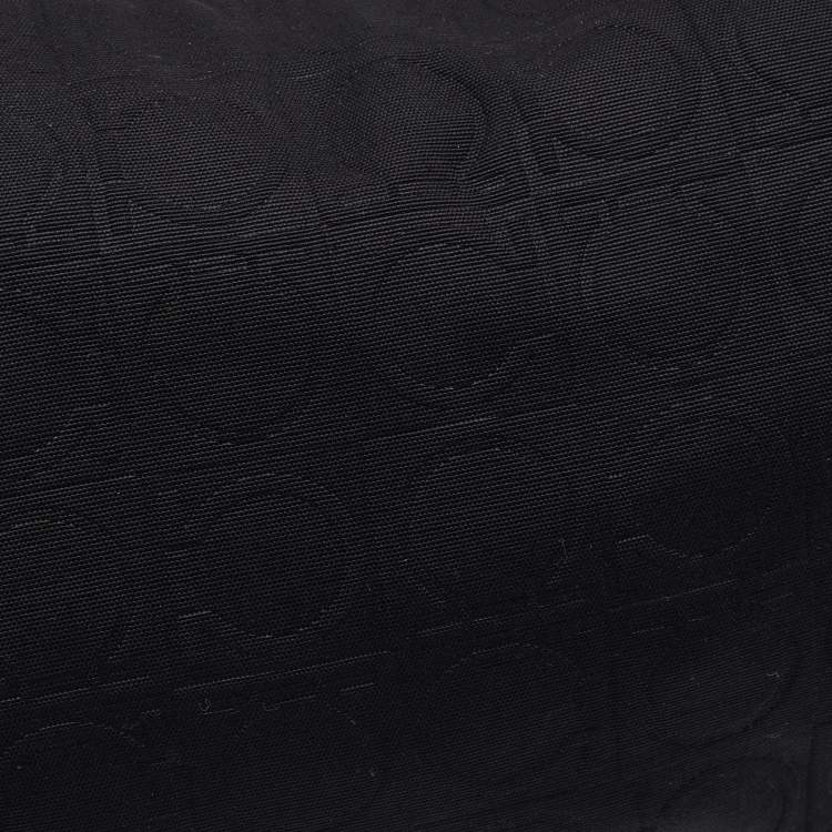 مملوكة مسبقًا Salvatore Ferragamo Black Nylon And Leather Gancini Shoulder Bag