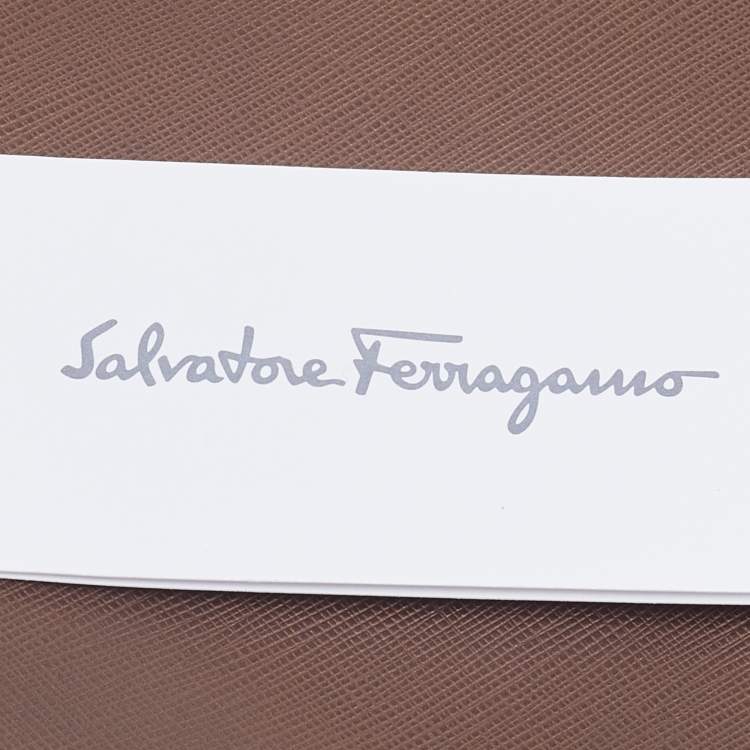 Pre Owned Salvatore Ferragamo Metallic Brown Leather Gancini Romana Hobo