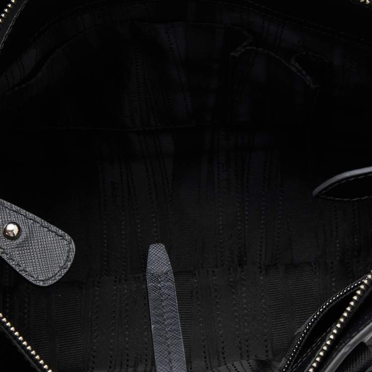Pre Owned Salvatore Ferragamo Black Saffiano Leather Small Briana Tote