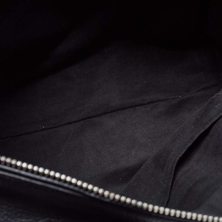 Pre Owned Salvatore Ferragamo Black Grained Leather Medium Verve Tote