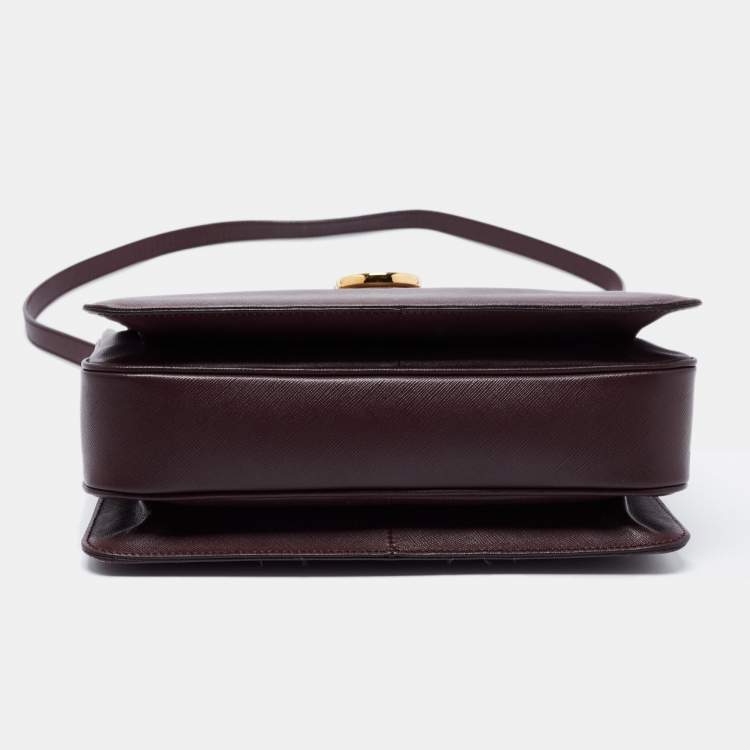 Pre Owned Salvatore Ferragamo Burgundy Leather  Kelly Top Handle Bag