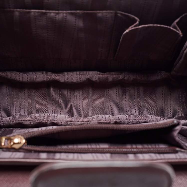 Pre Owned Salvatore Ferragamo Burgundy Leather  Kelly Top Handle Bag