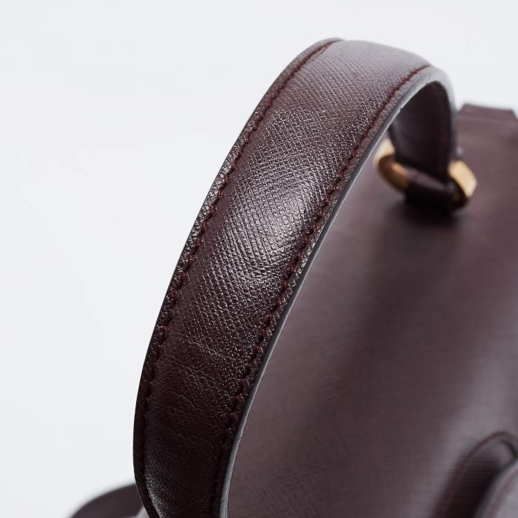 Pre Owned Salvatore Ferragamo Burgundy Leather  Kelly Top Handle Bag