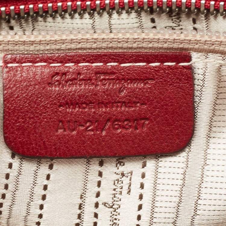 Pre Owned Salvatore Ferragamo Red Leather Marisa Satchel