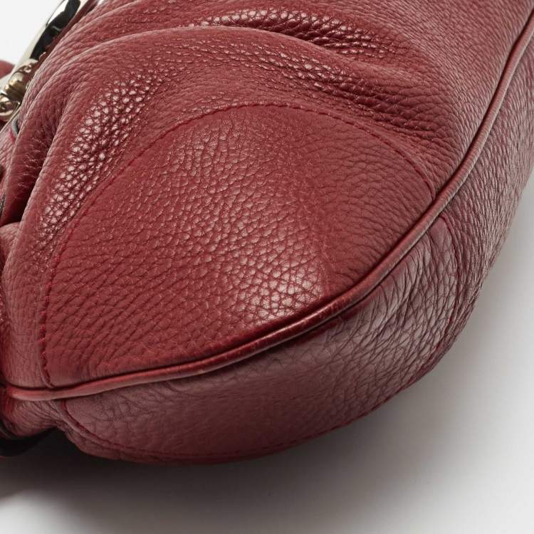 Pre Owned Salvatore Ferragamo Red Leather Marisa Satchel
