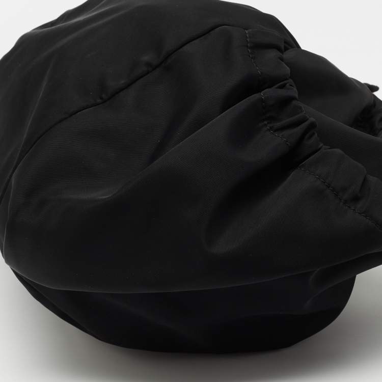 Pre Owned Salvatore Ferragamo Black Nylon and Patent Leather Hobo