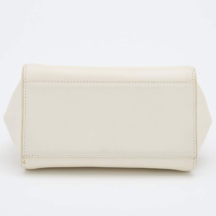 Pre Owned Salvatore Ferragamo White Leather Mini Sofia Top Handle Bag
