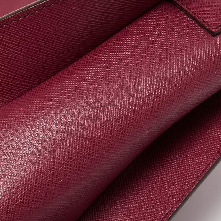 Pre Owned Salvatore Ferragamo Purple Leather Vara Bow Chain Shoulder Bag