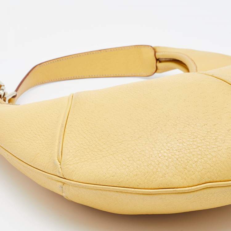 Pre Owned Salvatore Ferragamo Yellow Leather Hobo