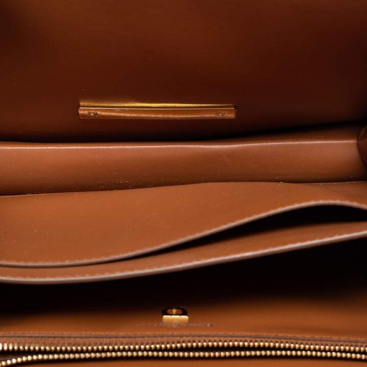 Pre Owned Salvatore Ferragamo Tan Leather Joanne Shoulder Bag